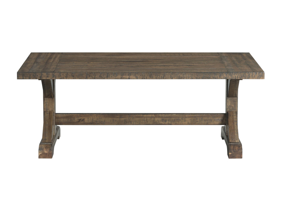 Finn - 3 Piece Accent Trestle Table Set (Coffee Table & Two End Tables) - Dark Walnut