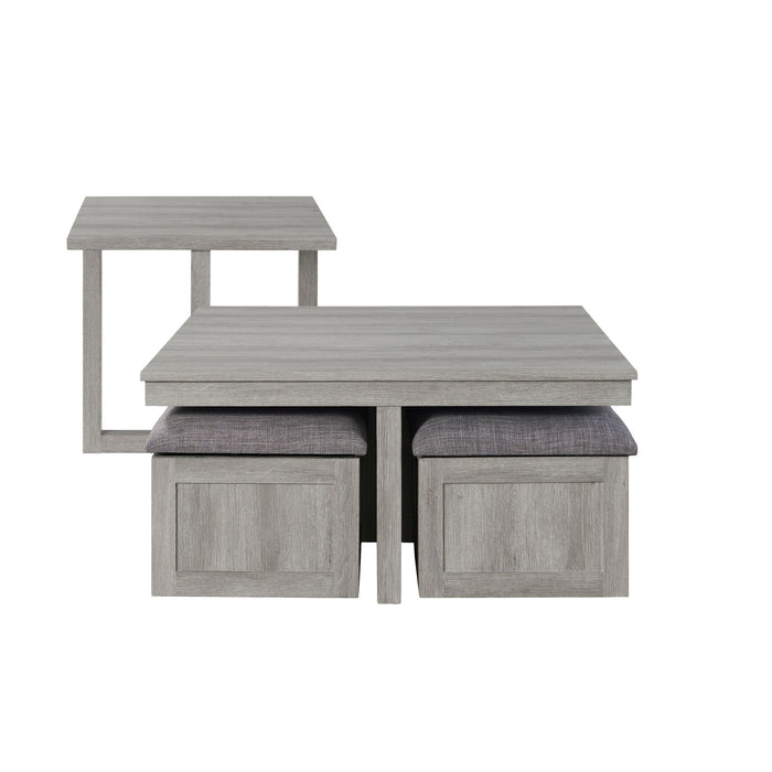 Uster - 2 Piece Occasional Set (Coffee Table And End Table) - Light Gray