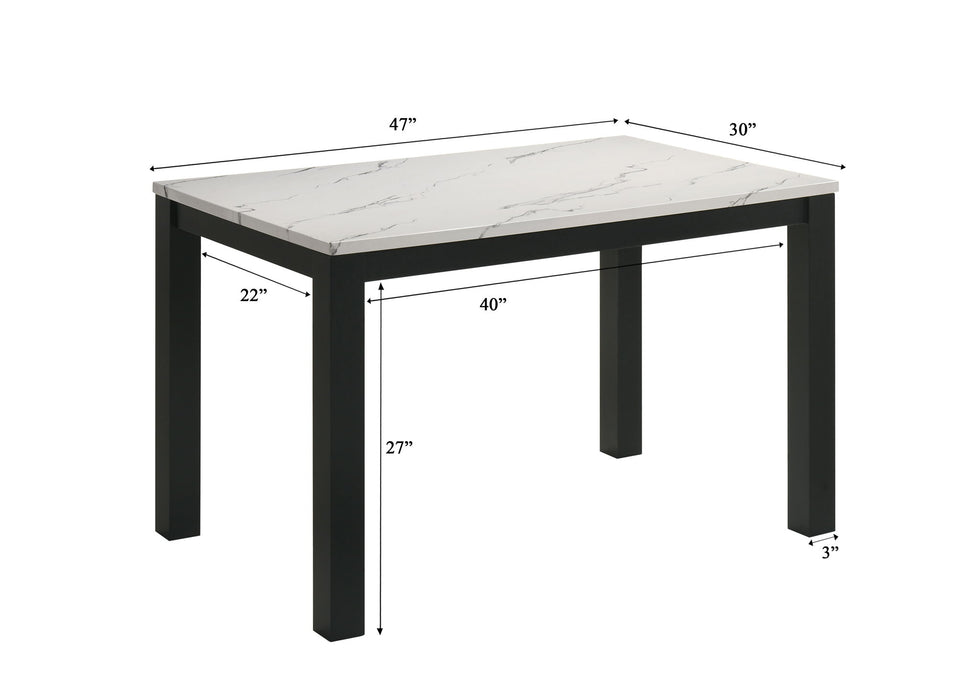 Resia - 5 Piece Dining Room Set - White / Black