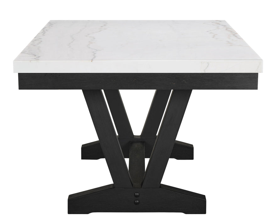 Varley - 6 Piece Dining Room Set With 4 Wing Dining Chairs & Bench - White / Gray