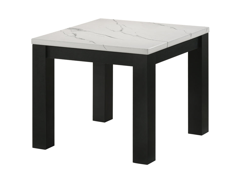 Ivy - 3 Piece Faux Marble White Cocktail Set - White / Black