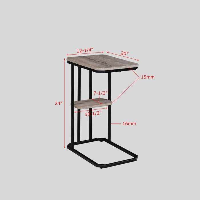 Ida - Chairside Table - Weathered Gray