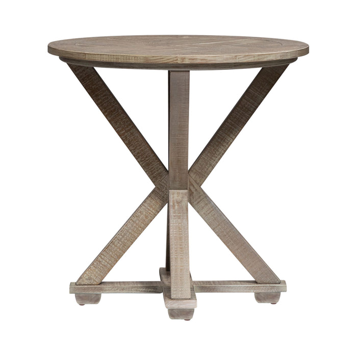 Parkland Falls - Round End Table - Weathered Taupe