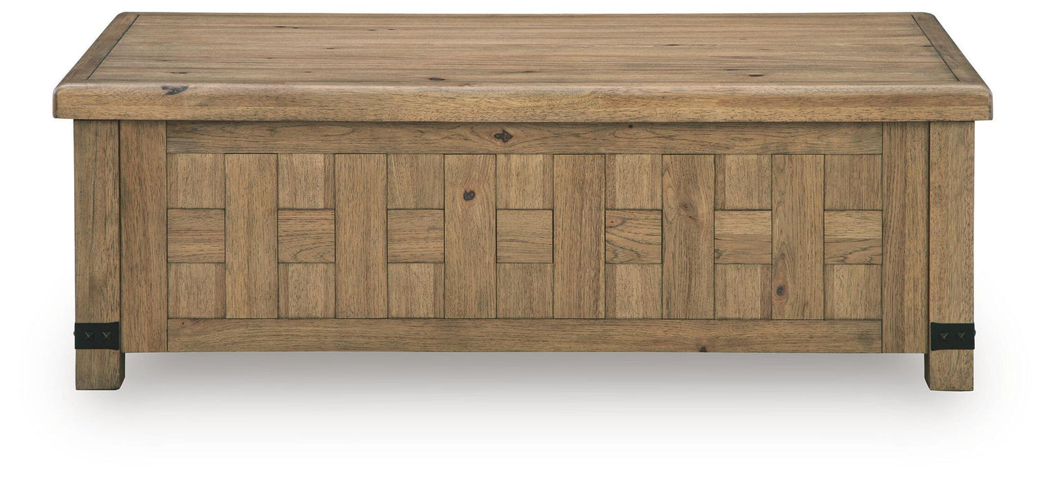 Ridgester - Lift Top Cocktail Table - Light Brown