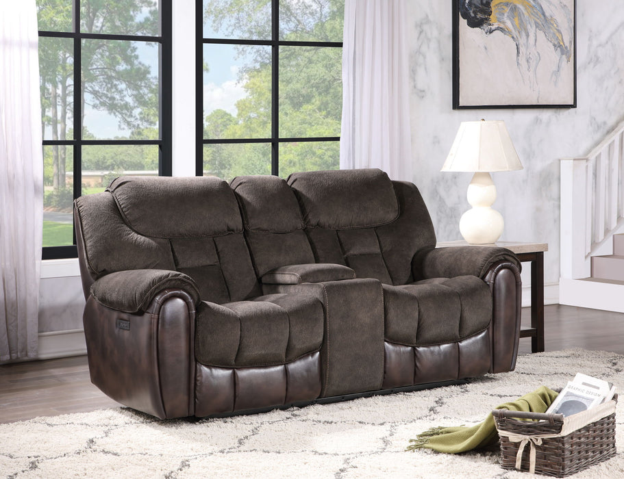 Apollo - Dual Power Console Loveseat - Black
