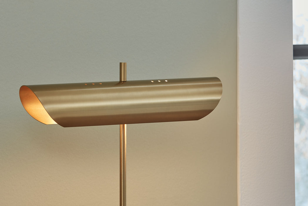 Rowleigh - Marble Desk Lamp - Gold Finish / White