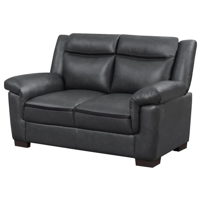 Arabella - Upholstered Padded Arm Loveseat - Gray
