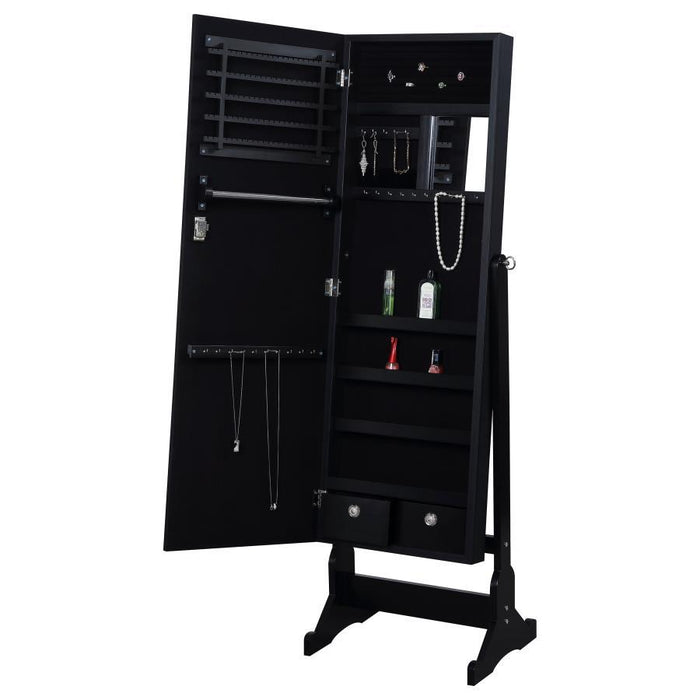 Tutuola - Cheval Mirror With Jewelry Storage - Black