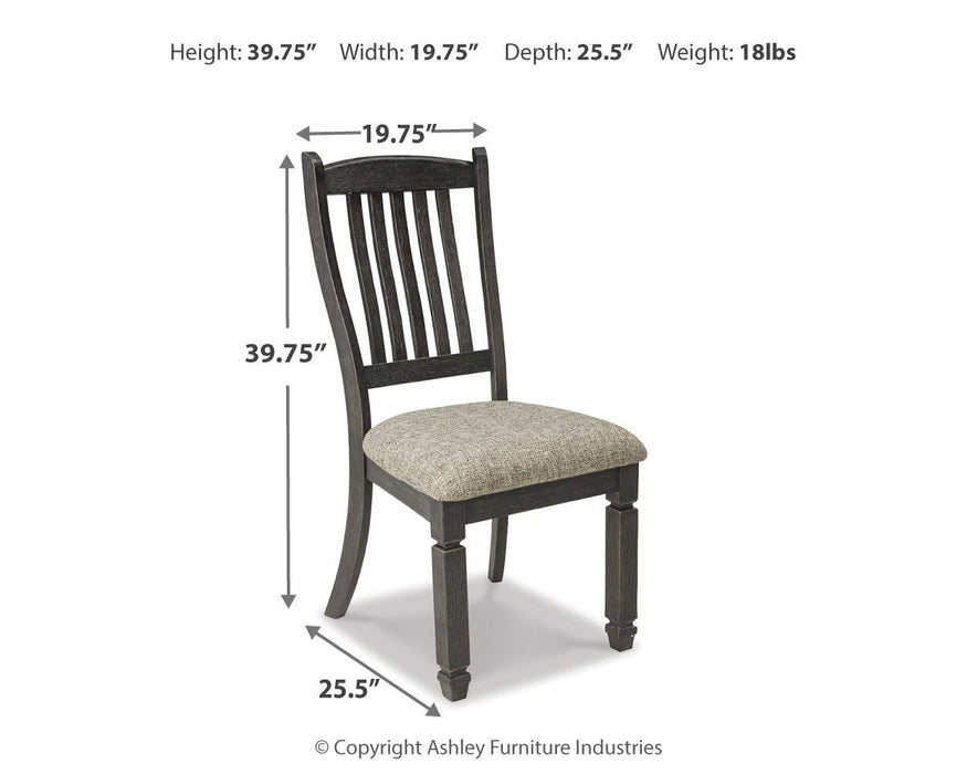 Tyler Creek - Black / Grayish Brown - Dining UPH Side Chair (Set of 2) - Slatback