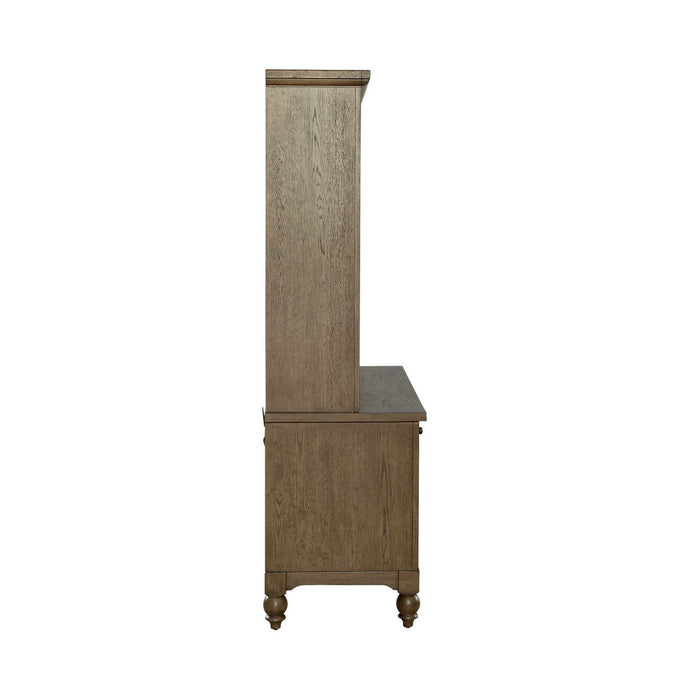 Americana Farmhouse - Credenza Hutch - Dusty Taupe