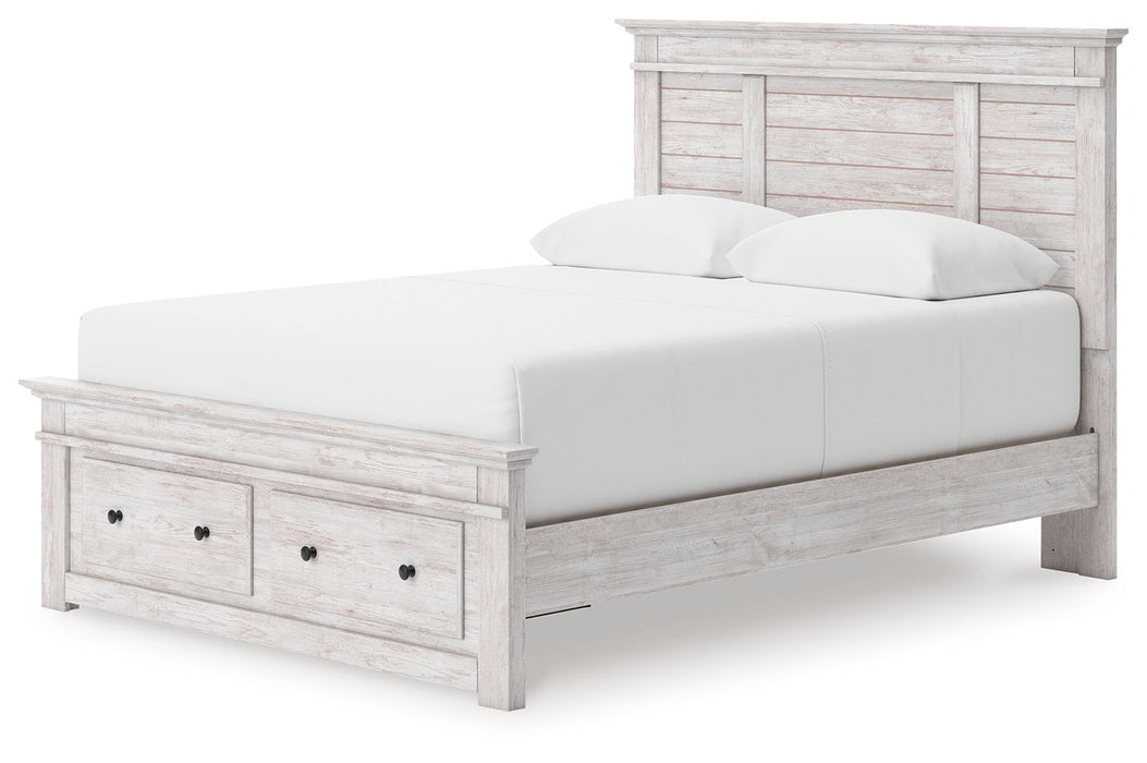 Makidern - Panel Storage Bed With Storage Footboard