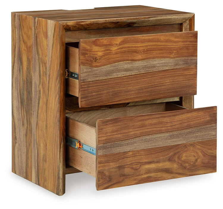 Dressonni - Two Drawer Night Stand - Brown