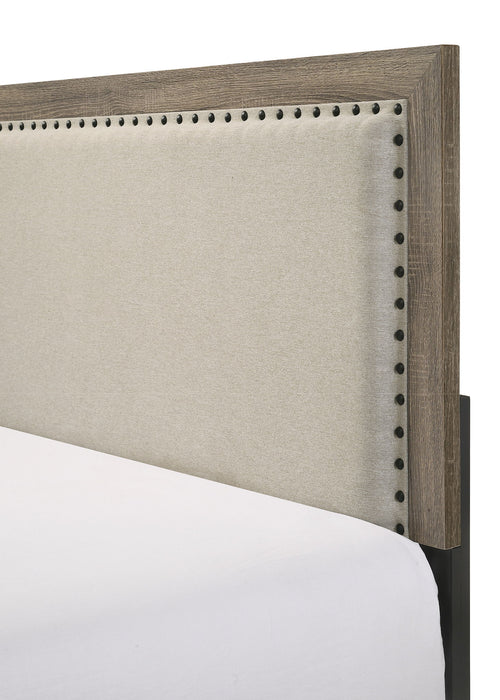 Millie - Queen Upholstery Bed In One Box - Warm Gray