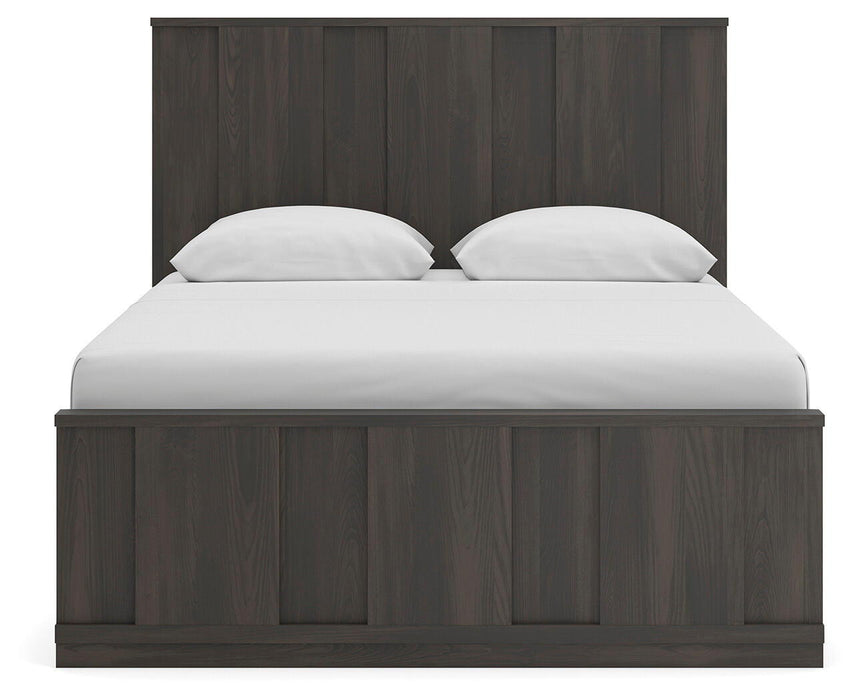 Shaehartin - Queen Panel Platform Bed - Dark Brown