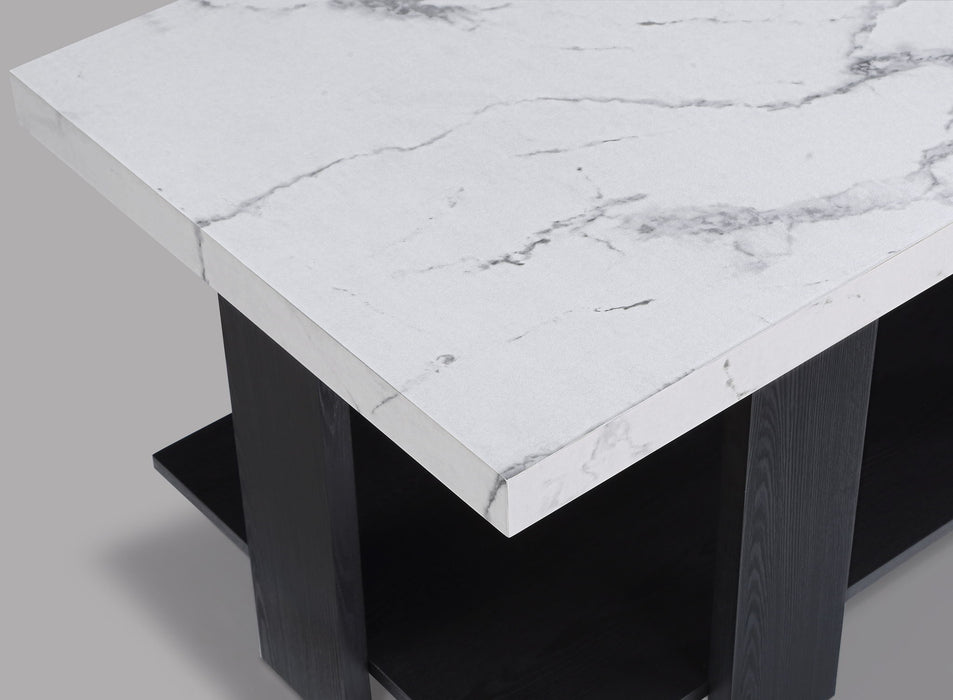 Boris - 3 Piece Faux Marble Cocktail Set - Black / White