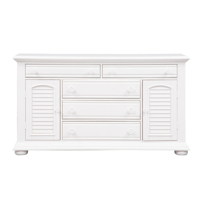 Summer House - 2 Door 5 Drawer Dresser - Oyster White