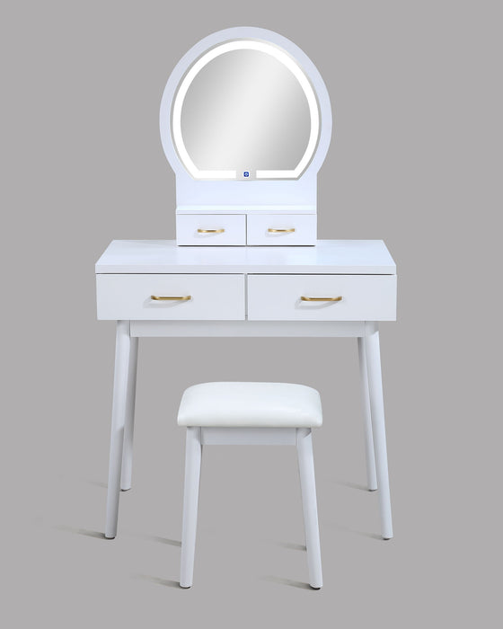 Cecilia - Vanity Table & Stool - White