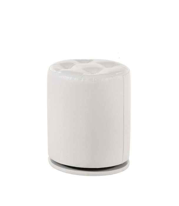 Morgan - Round Swivel Stool - White