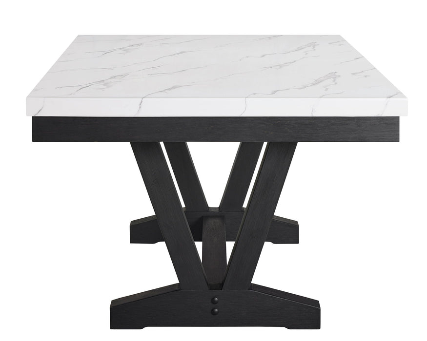 Vance - 6 Piece Dining Room Set With 4 Wing Dining Chairs & Bench - White / Gray