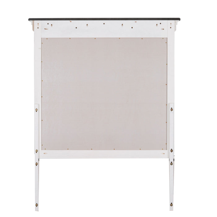 Allyson Park - Crown Mirror - Wirebrushed White / Charcoal