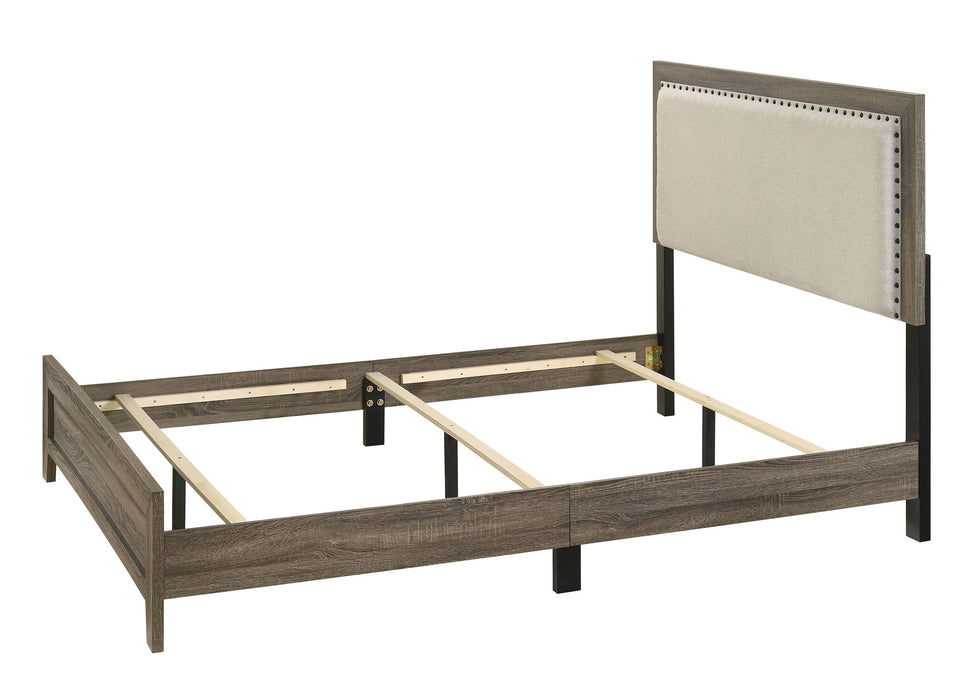 Millie - Full Upholstery Bed In One Box - Warm Gray