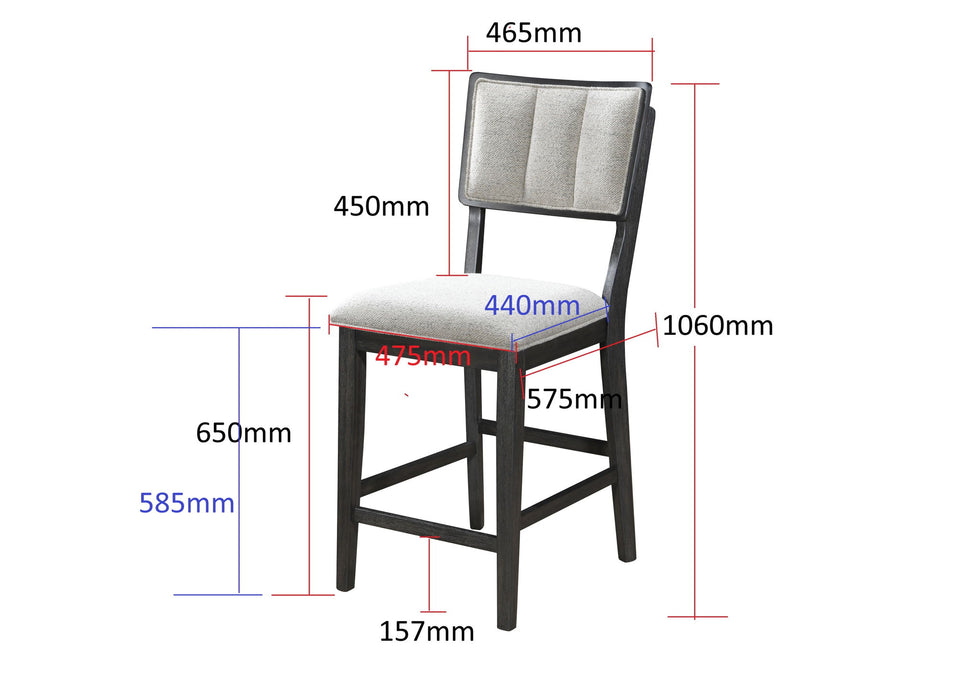 Cline - Counter Height Chair (Set of 2) - Charcoal / Gray