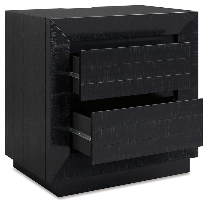 Londer - Two Drawer Night Stand - Black