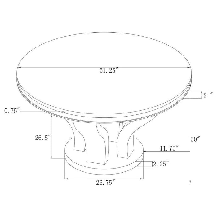 Anchorage - Round Glass Top Dining Table - Chrome