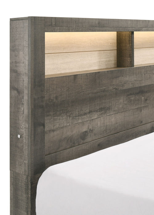Rhett - Queen Bed In One Box - Chalk / Gray