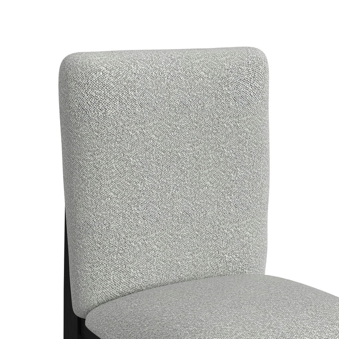 Portland - Square Back Fabric Barstool (Set of 2) - Gray / Black