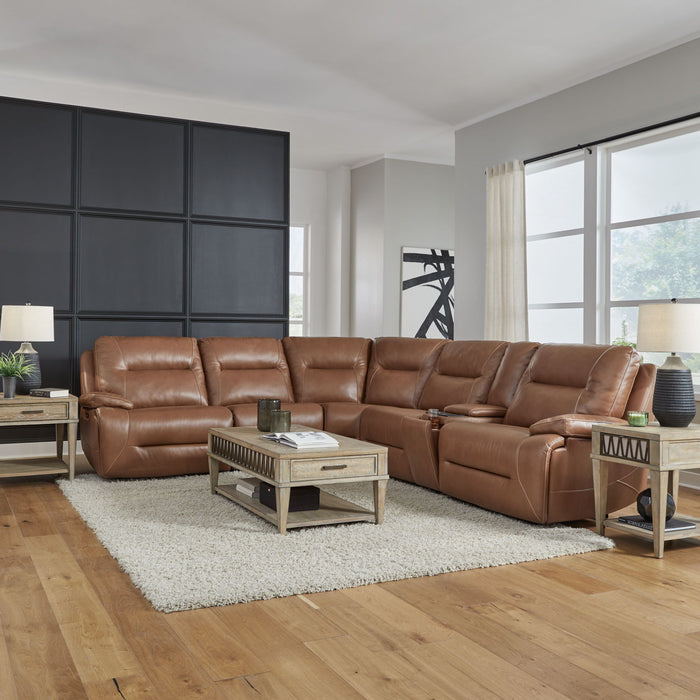 Cameron - Leather 6 Piece Sectional - Dakota Saddle