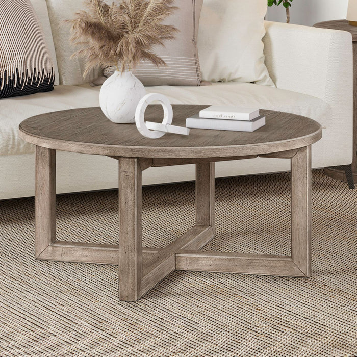 Proximity Place - Round Cocktail Table - Barley Buff