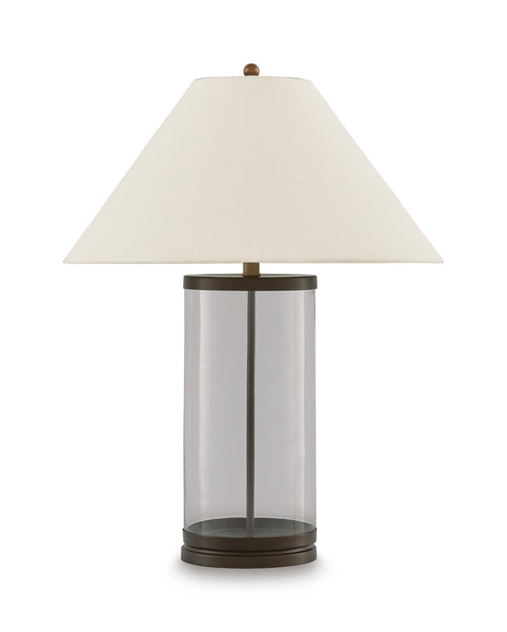 Junrow - Glass Table Lamp - Clear / Brown