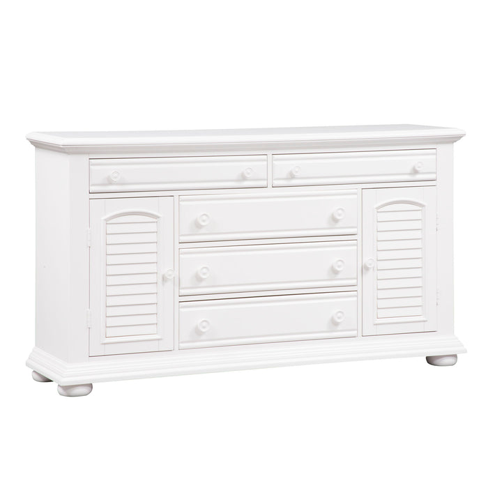 Summer House - 2 Door 5 Drawer Dresser - Oyster White