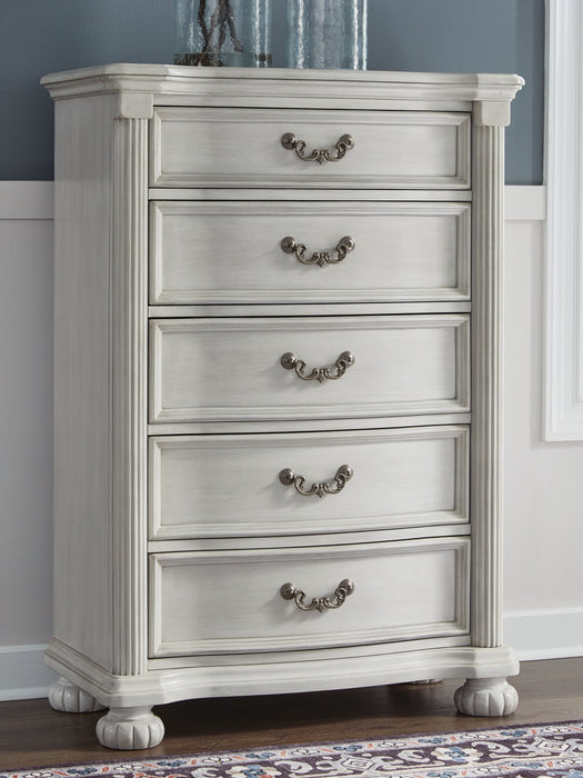 Montelaine - Five Drawer Chest - Antique White