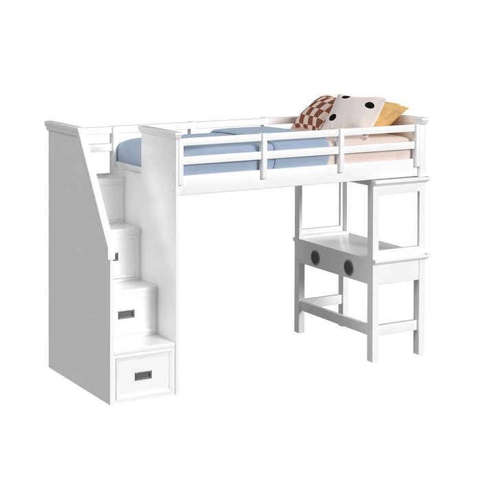 Hampton Kids - Loft With Staircase And Desk With Speaker Bedroom Set
