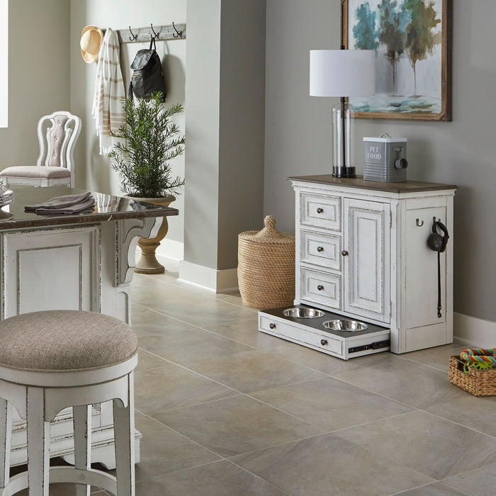 Magnolia Manor - Pet Feeder Cabinet - White