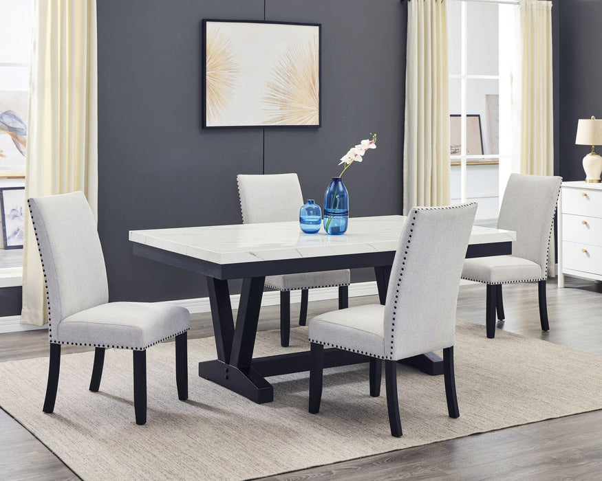 Vance - 5 Piece Dining Room Set - Charcoal / Dove