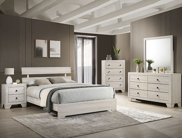 Atticus - Queen Platform Bed In One Box - White